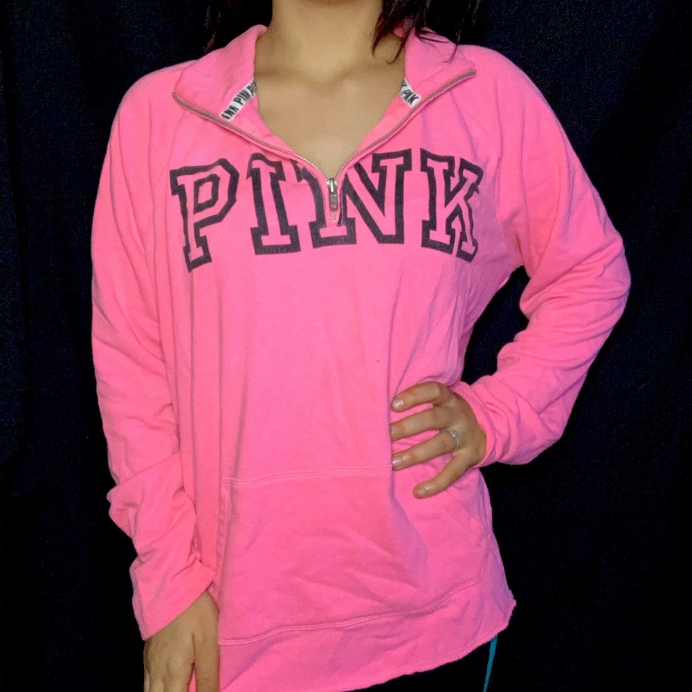 Pink zip up sweatshirt large